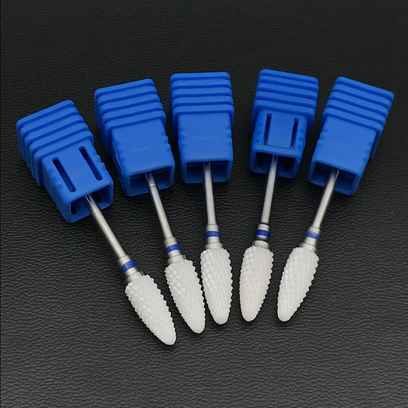 5pcs Dental Lab Bullet Shape Zirconia Ceramic Burs Drills for Micro Motor Polisher