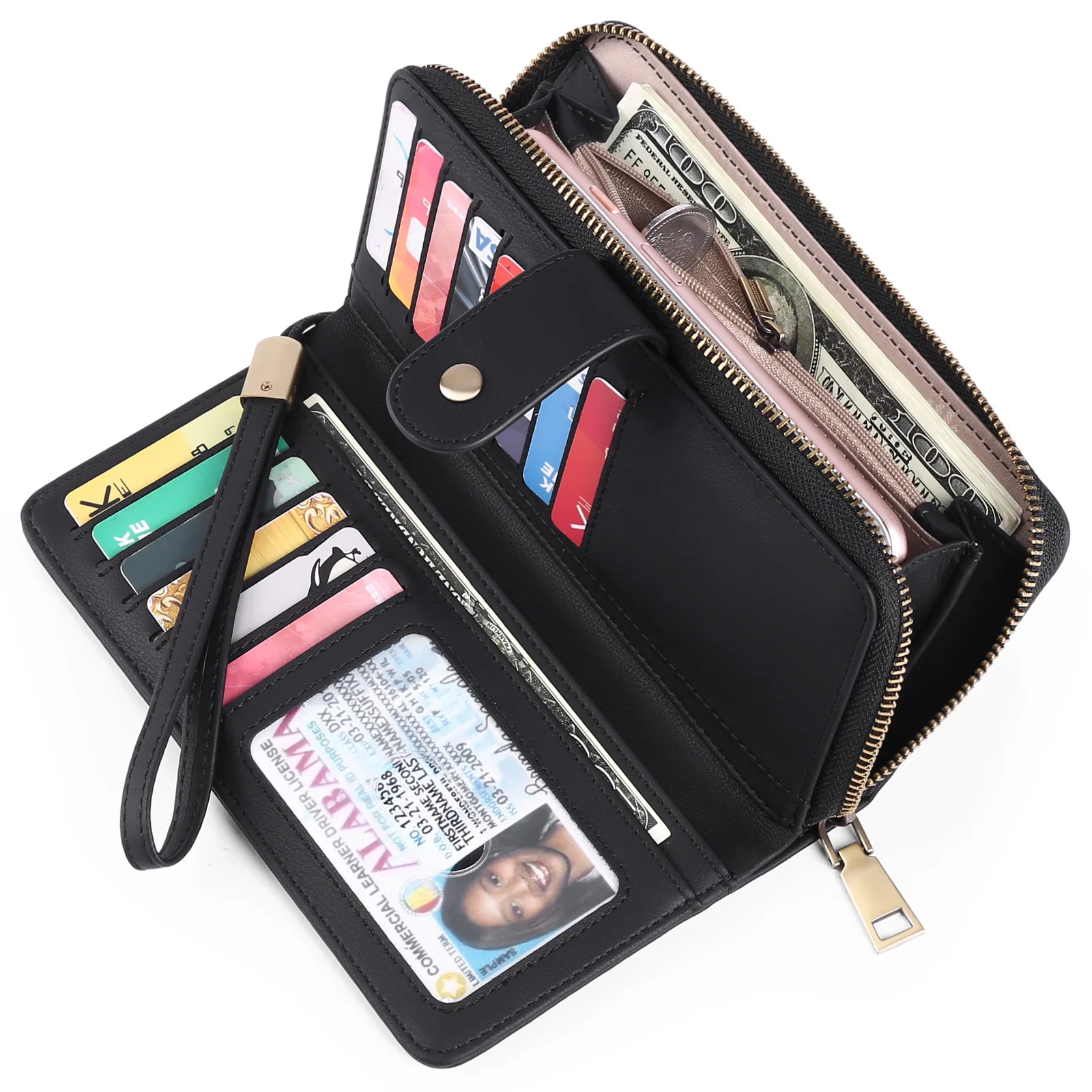 

High Quality Women's Long Wallet Fashion Womens Handbag Clutch Purse ID Credit Card Holder Coin Case Phone Wallets for Ladies