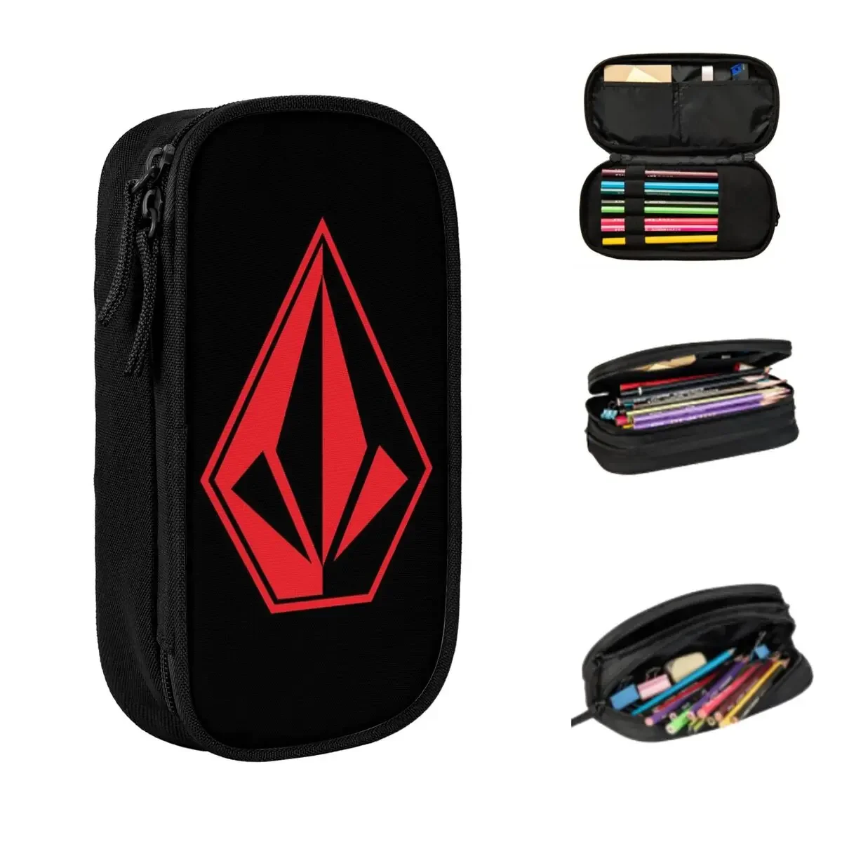 Volcom Logo Pencil Cases Big Capacity Pen Bags Pen Box Pencil Pouch For Boys Girls Students Stationery School Office