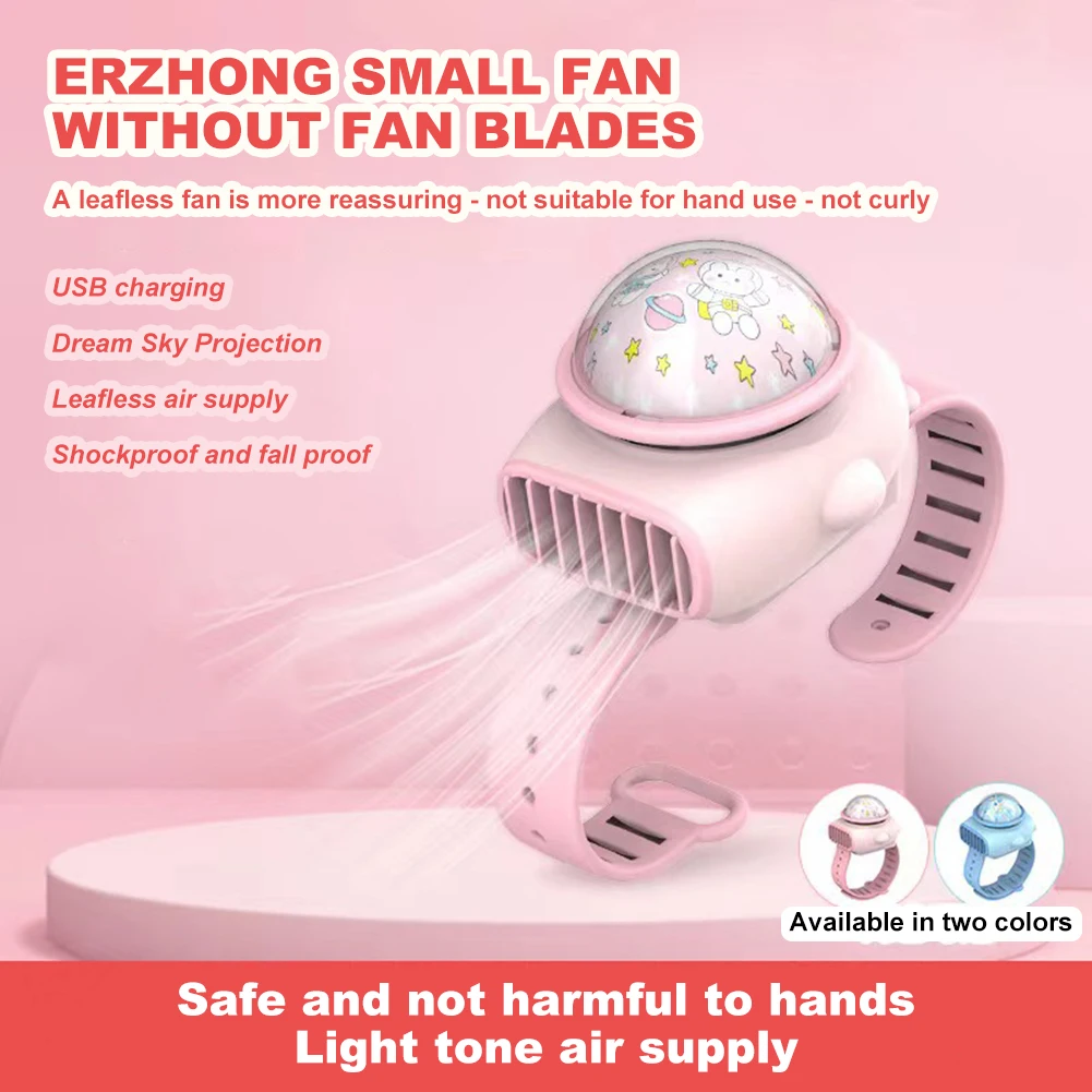 

Rechargeable Watch Projection Fan Usb Charging Small Watch Cooling Fan For Indoor Outdoor Baby Stroller Accessories Cooler Watc