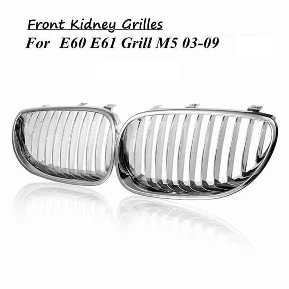 Classy-Front Bumper Chrome Sport Wide Kidney Grille Grill For-BMW E60 E61 5 Series M5 2003-2009 51137065701