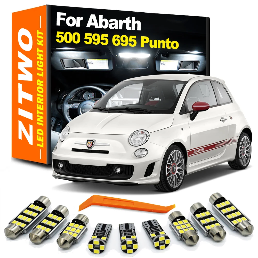 ZITWO Canbus For Fiat Abarth 500 595 695 500C 595C 695C Grande Punto EVO 2007-2023 Car LED Bulb Interior Trunk Dome Light Kit