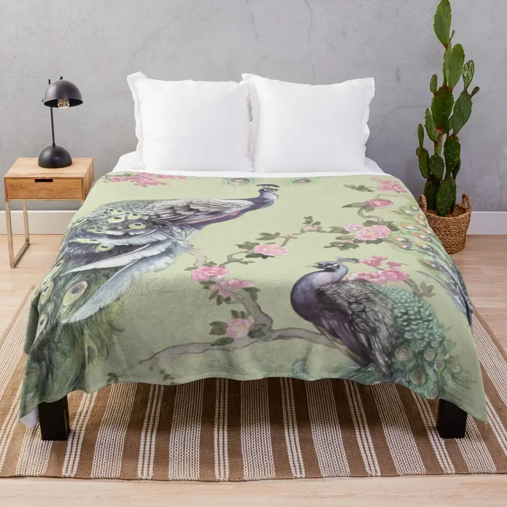 

Feathers Fly Exotic Cluster Menali Peacock Throw Blanket Easy Care Comfortable Blanket for Couch