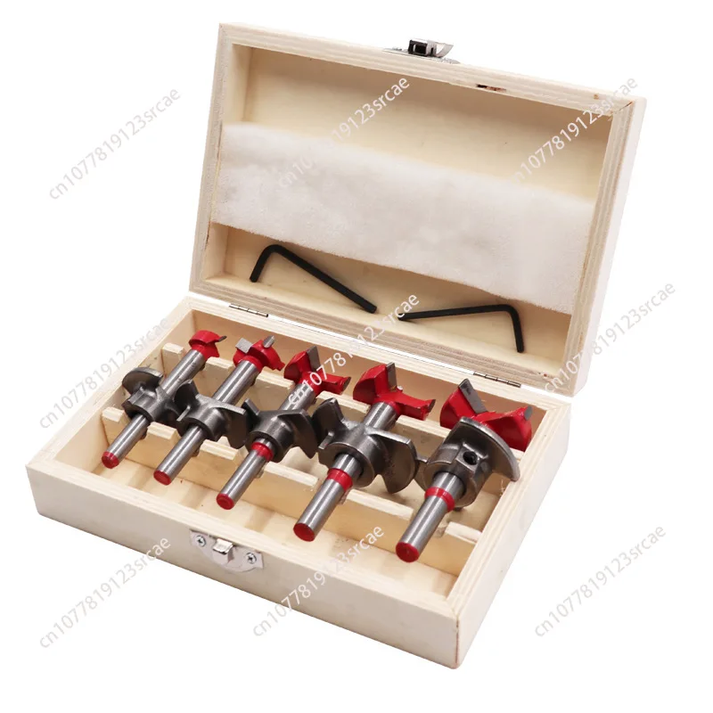 Positioning Woodworking Hole Opener Set Carbide Flat Wing Drill Adjustable Hinge Hinge Reamer 15-35Mm