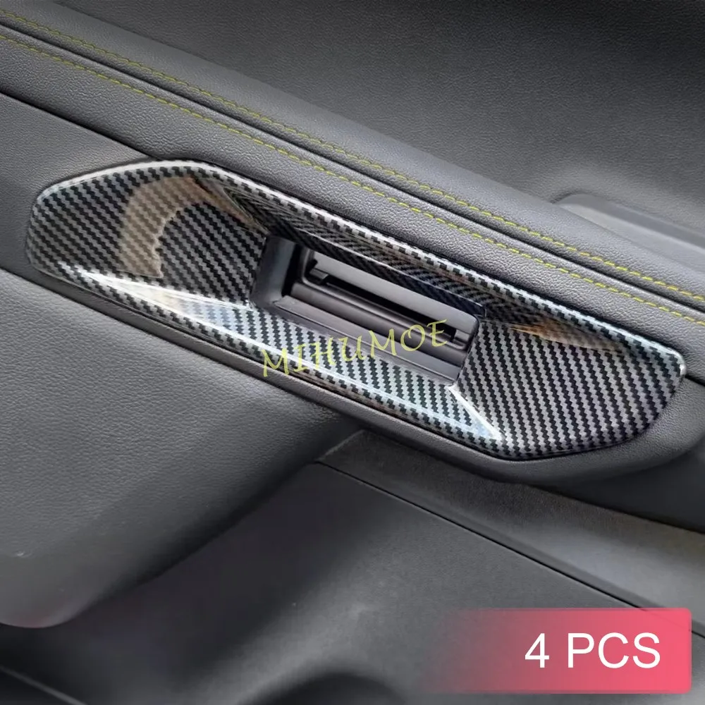 For Ford Ranger Everest 2023 2024 2025 Carbon Fiber Interior Door Armrest Trims Moulding Accessories