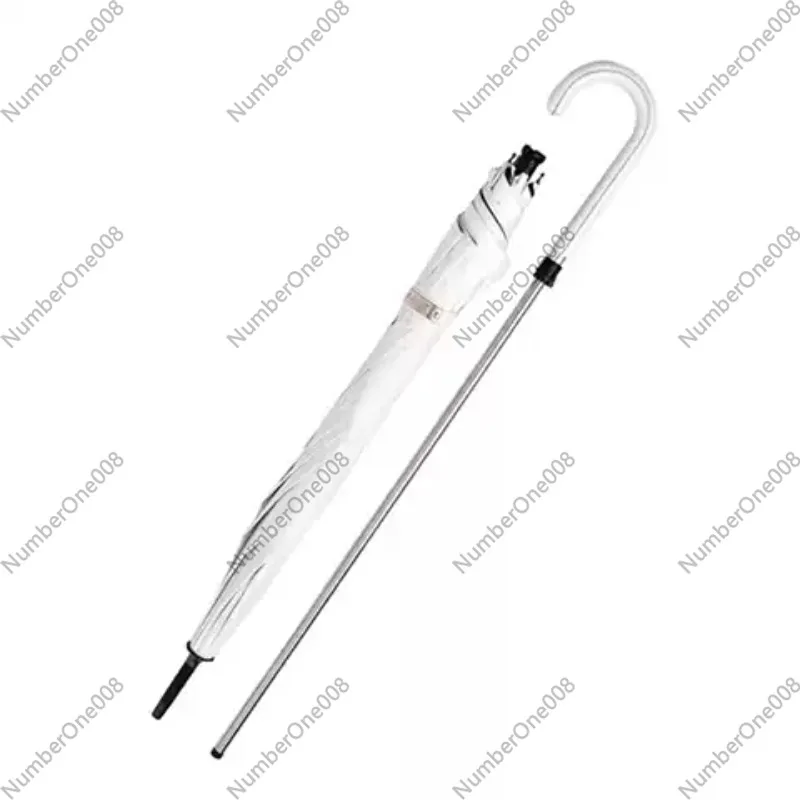 Long Handle Self-Defense Umbrella, Black Straight Pole Sunshade with Pull-Out Function, UV Protection for Outdoor