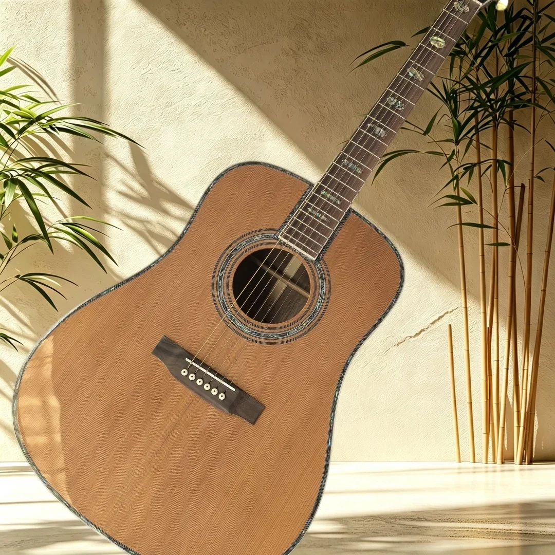 D45 41 Inch D Acoustic Guitar Red Cedar Top Rosewood Back Sides Rosewood Fretboard Abalone Binding Singing Fingerstyle Hot Sale