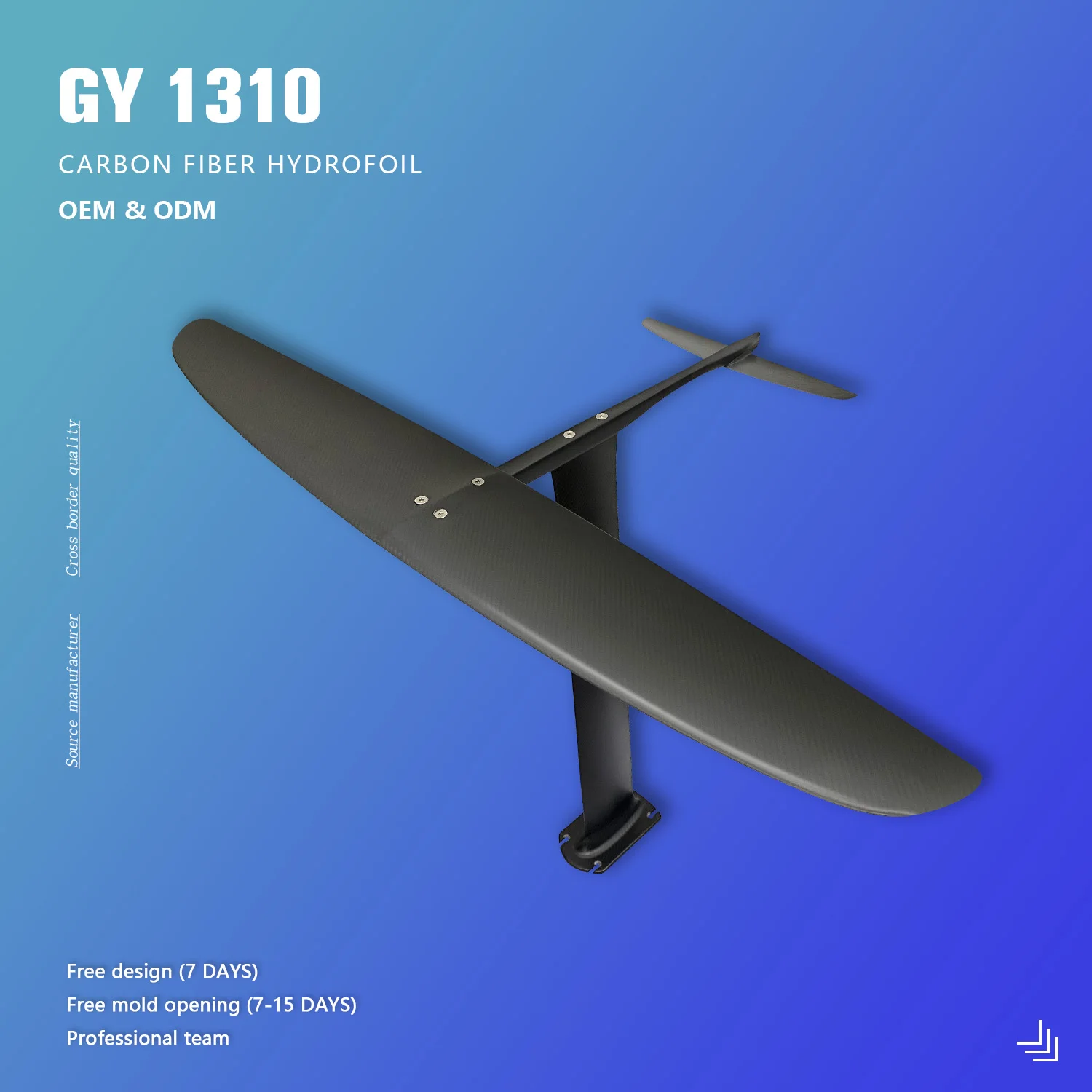 

Beginner Foil GY1310 Hydrofoil Carbon Fiber Large 2100sqcm Waterplay Surfing Motorized E Foil Surfboard Hydrofoil Set Pump Foils