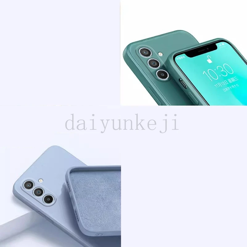 Funda de teléfono para Samsung Galaxy, cubierta de silicona líquida, suave, cordón, M55, M53, M51, M15, M13, M14, M23, M33, M34, M31, M30, M21