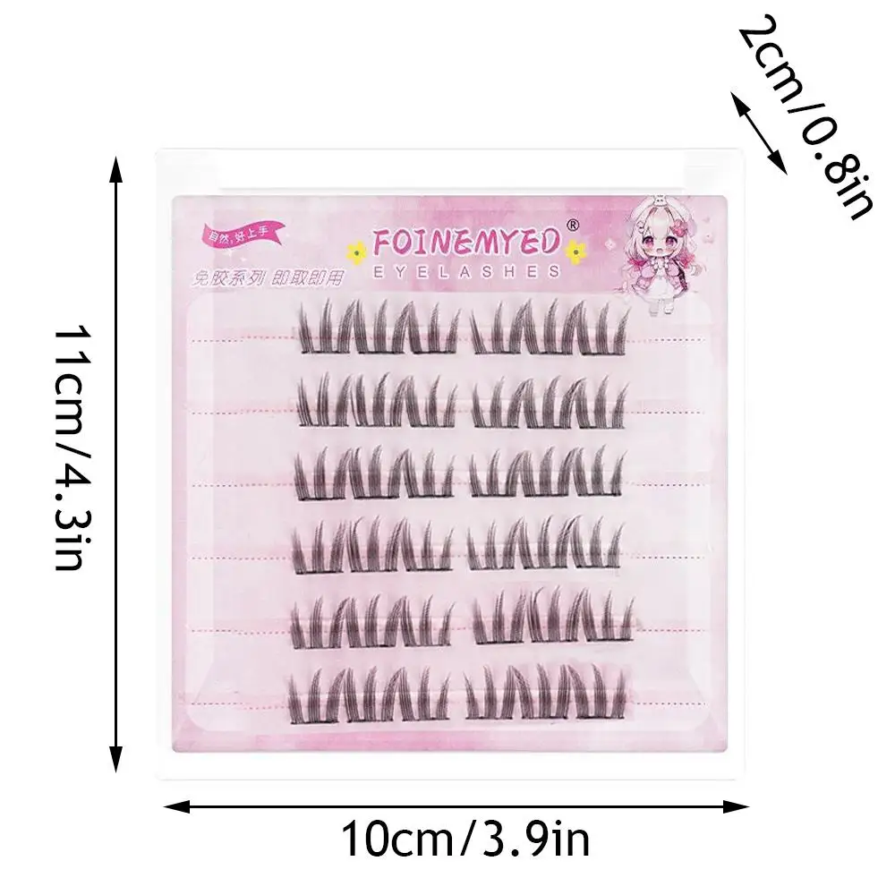 러시아 가짜 속눈썹 클러스터 속눈썹 3 행 전문 메이크업 속눈썹 도구 자연 스타일 DIY 클러스터 속눈썹 Premade Volume