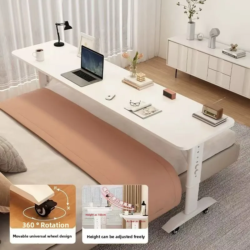 Movable lifting table by the bed, computer table on the bed, study desk
