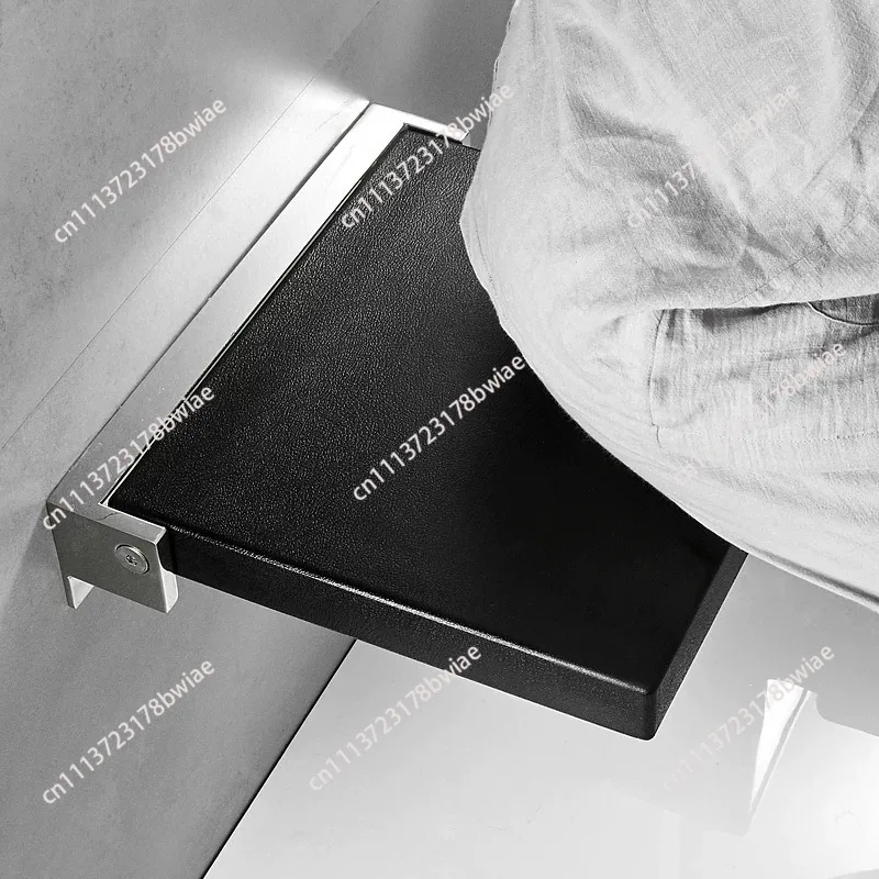 Bathroom Wall-mounted Shower Seats Non-slip Bath Chair Home Foldable Soft Stool Black Shower Seat Light Luxury Porch Shoe Stool