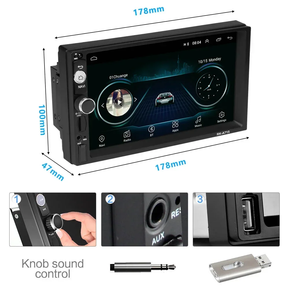 Dla FIAT Panda 2003-2012 Radio samochodowe 2 Din Android Odtwarzacz multimedialny Jednostka główna Nawigacja Autoradio Carplay Auto Car Stereo