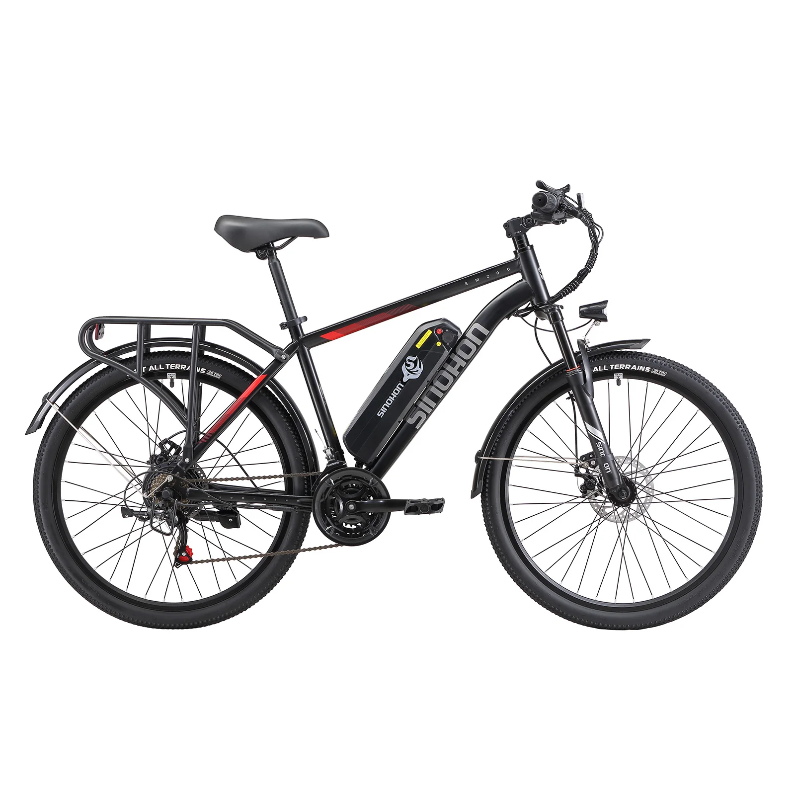 Bicicleta Eléctrica SINOHON EM200, 500W, Batería de 48V 12.5Ah, 25KM/H, Alcance de 60-80KM, Bicicleta Eléctrica de 26'', 21 Velocidades, Bicicleta Eléctrica Urbana