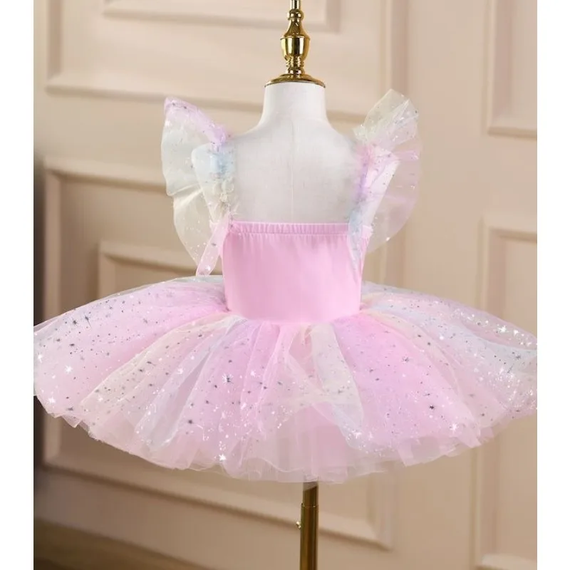 فستان باليه للأطفال سبعة ألوان للفتيات والأطفال فستان الأميرة المطرز باليه توتو ملابس الرقص أداء توتو التنانير