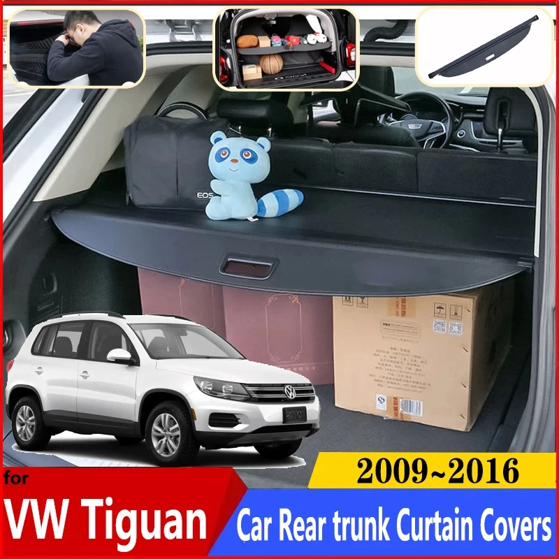 

Car Trunk Curtain Covers For Volkswagen VW Tiguan 2009~2016 2012 Car Rear Trunk Curtain Rear Rack Partition Shelter Accessories