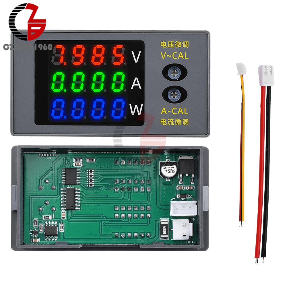 Imagem -06 - Voltímetro Digital e Amperímetro Medidor de Potência Wattímetro Tensão Corrente Tester Detector Dígitos dc 0100v 10a 1000w Dc730