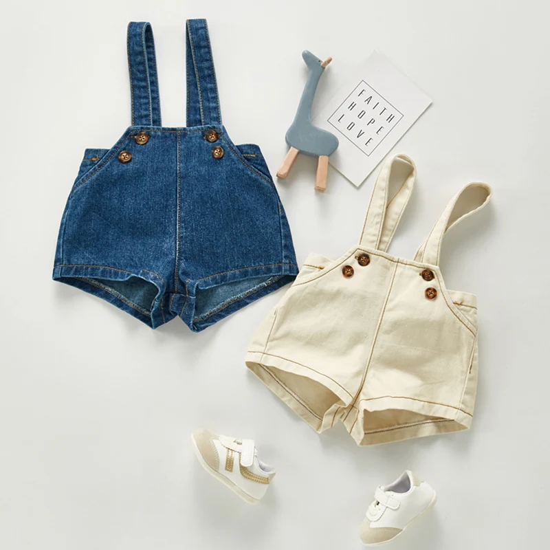 Toddler Baby Boys Cowboy Romper Summer Baby Boys Girls Solid Color Denim Romper Sleeveless Baby Denim Jumpsuit Pocket Bodysuit