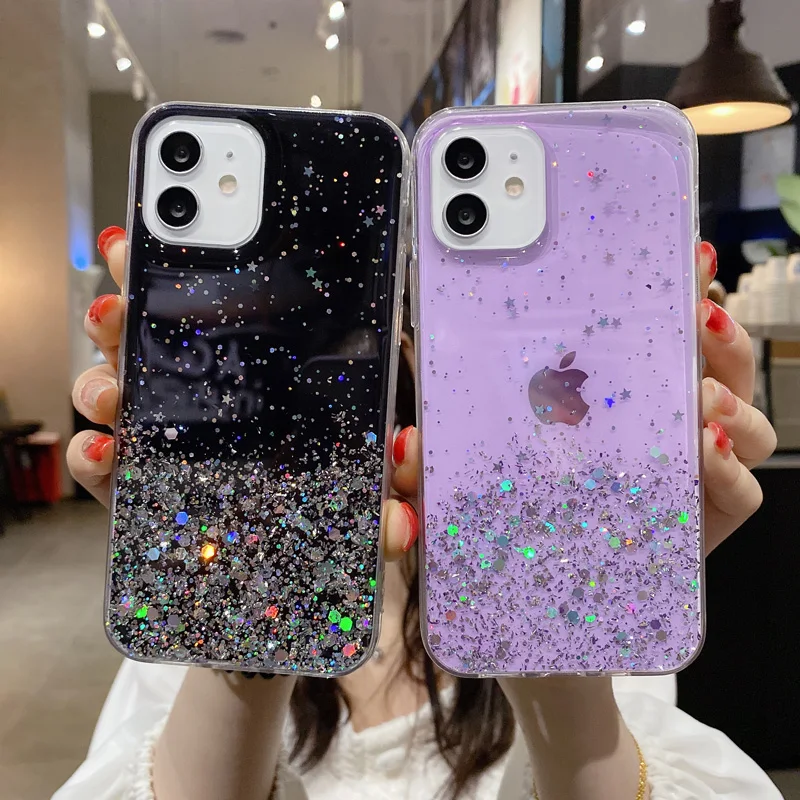 Luxury Shiny Glitter Clear Case for Redmi NOTE 13 12 PRO Plus K60 12C 11A Xiaomi 13lite Civi2 13 Poco X5 X4 Pro C55 Soft Cover