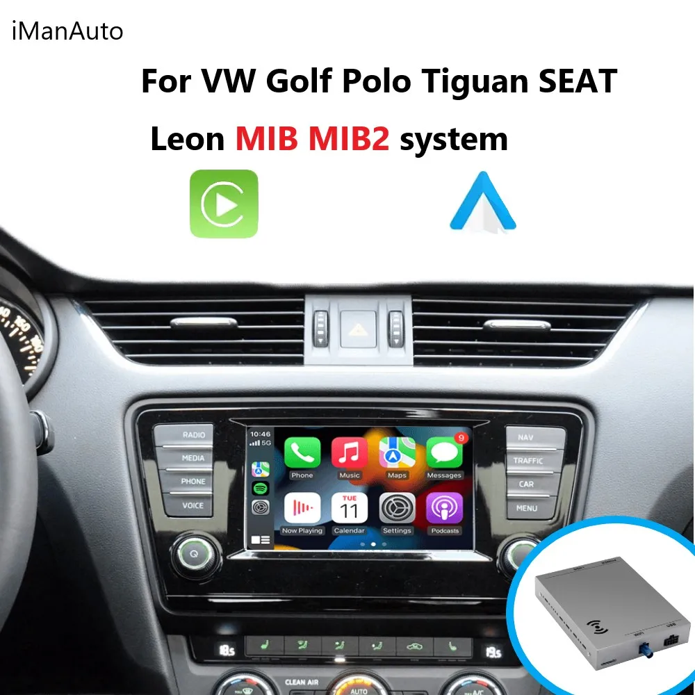 Wireless CarPlay Android Auto Interface for MIB MIB2 VW Volkswagen Passat B7 B8 Fabia Golf Polo Skoda Octavia SEAT Car Play Box