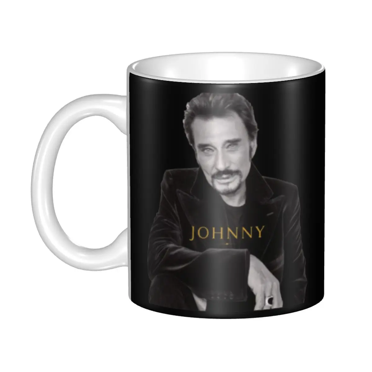 Johnny Hallyday French Rock Singer Coffee Mugs DIY Custom Ceramic Tea Milk Mug