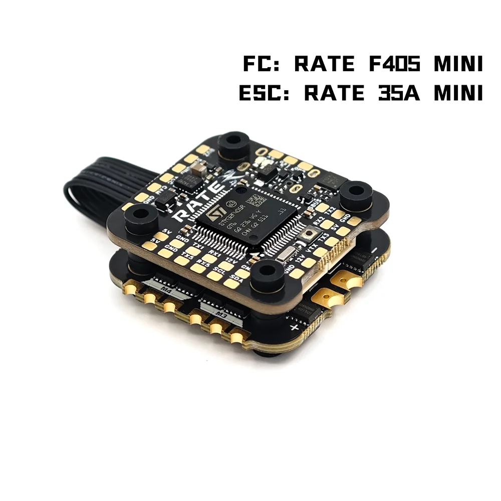

RATE F405 Flight Controller & AM32 35A ESC FPV Stack Combo ICM-42688-P DShot1200 20x20mm 12V 2A BEC For FPV Drones