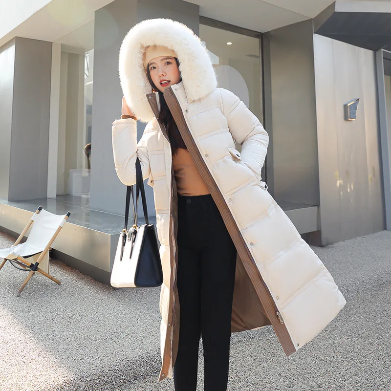 Parkas Women Long Coats Hooded Zipper Jackets Slim Fit Thick Warm Y2k Streetwear Elegant Jacket Tight Waist Coat Autumn Winter