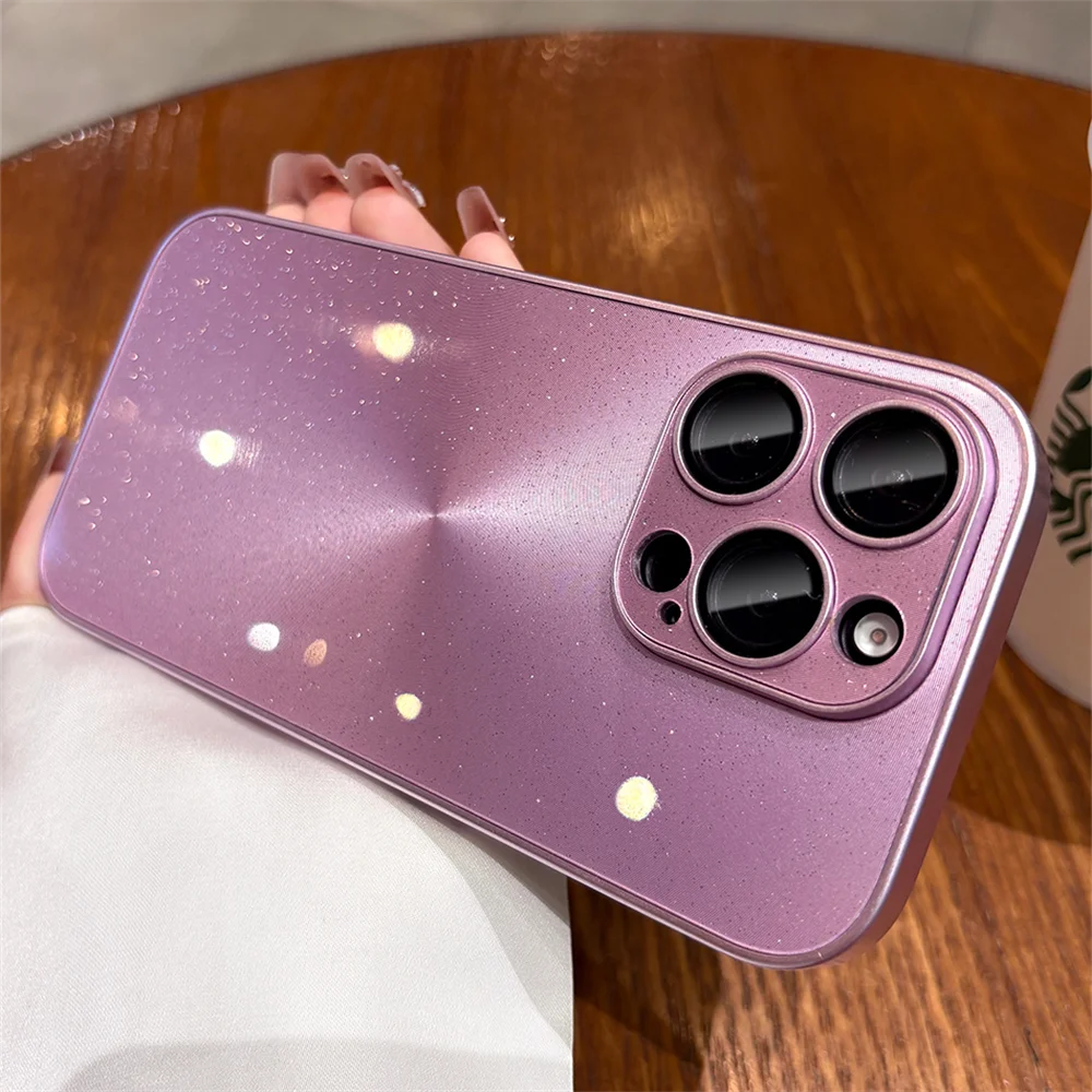 Funda brillante con diseño de CD láser y purpurina de lujo para iPhone 17 16 15 Pro Max 14 13, protección de lente completa a prueba de golpes, cubierta deslumbrante
