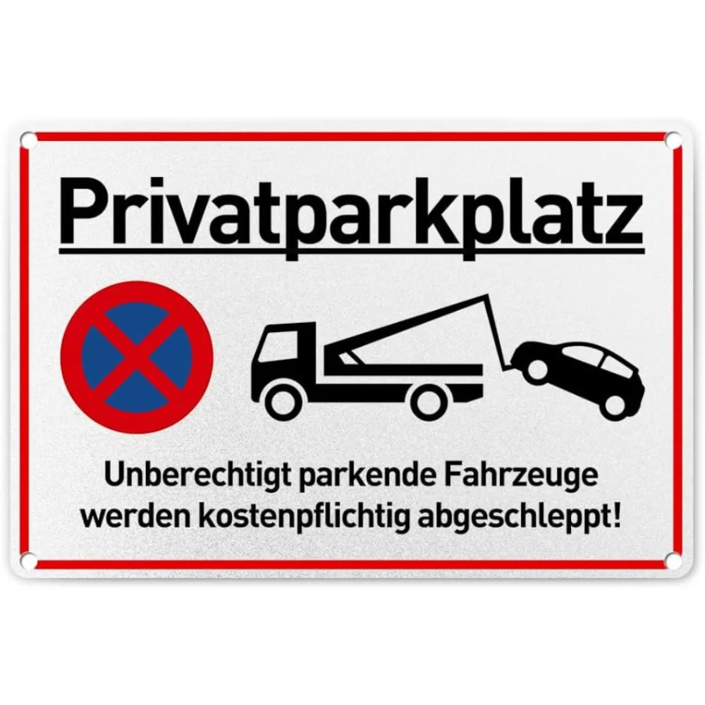 Round Corner 2D Flat Aluminum Notice Warning Sign Illegally Parked Vehicles Are Subject To Towing All Expenses Paid By The Owner