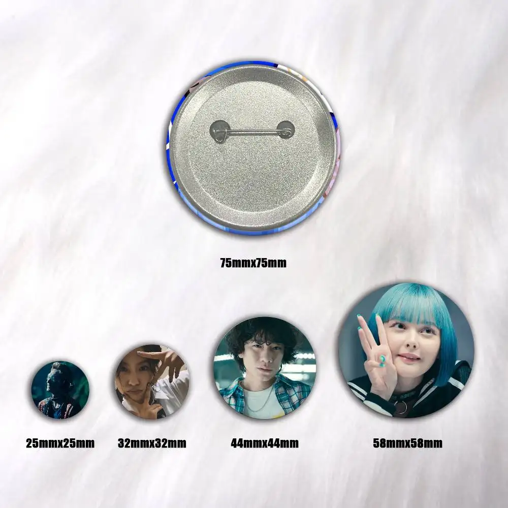 A-alice In B-borderland Round Snap-in Brooches Rock Band Lapel Pins Badges Fan Collection Accessories Jewelry Handmade Gifts
