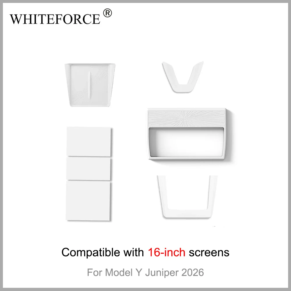 For Tesla Model Y Juniper 2026 Wireless Charging Silicone Pads Navigation Screen Protective Cover Center Panel Protection Frame
