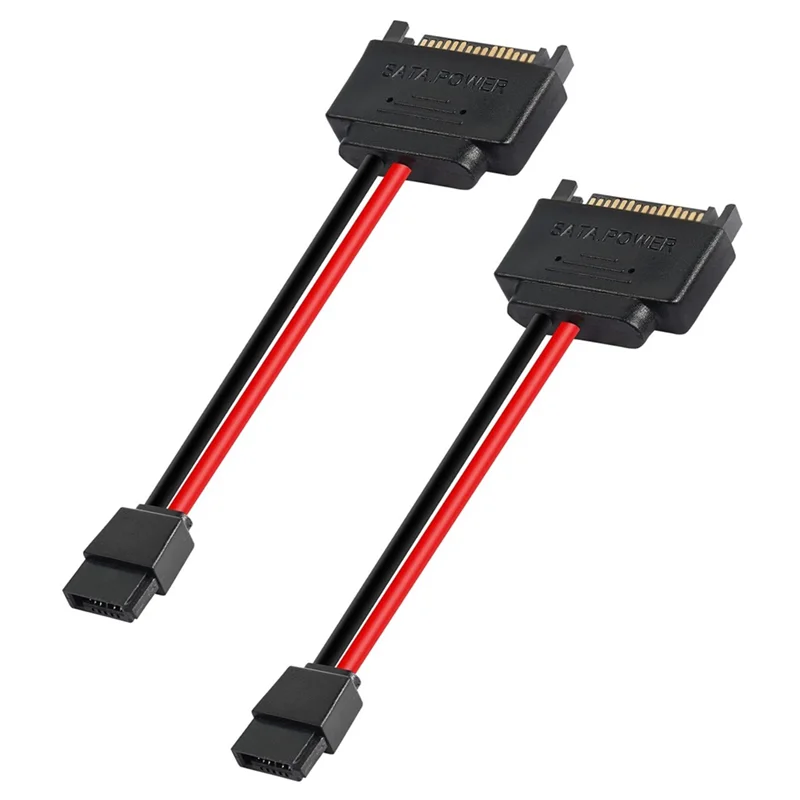 Wytrzymały kabel SATA 15Pin męski na 6Pin SATA, kabel adaptera zasilania SATA 15 Pin na 6 Pin do notebooka, CDROM, kabel adaptera 6Pin, SATA 1