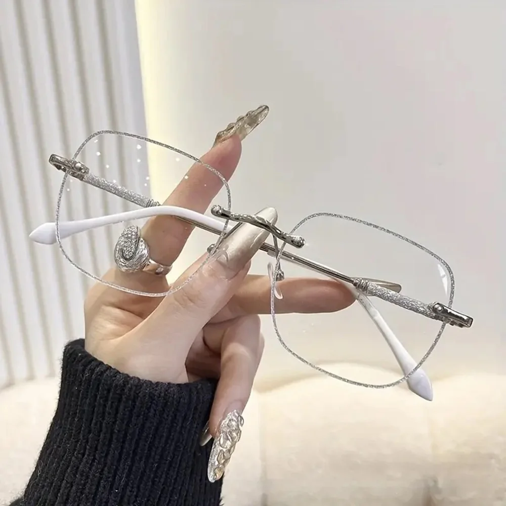 2 قطعة HD الماس الديكور نظارات للقراءة الذهب والفضة اللون موضة مكافحة نظارات الضوء الأزرق عالية الجودة قصر النظر الشيخوخي