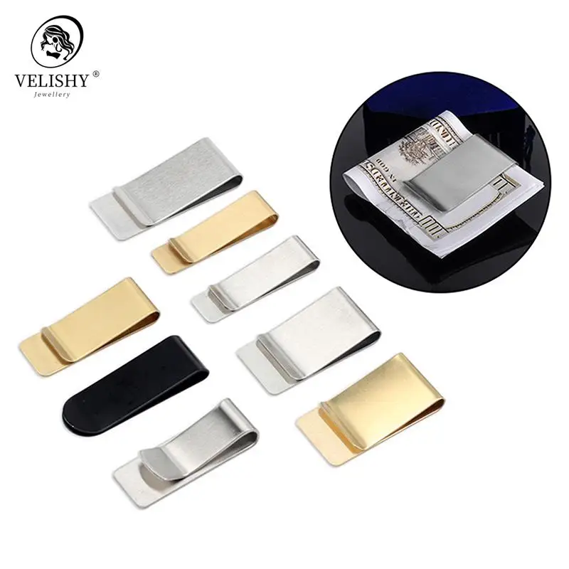 

Metal Stainless Steel Money Clips Folder Stripe Print Silver Cash Clamp Holder Wallet Slim Card ID Money Clips Men Women