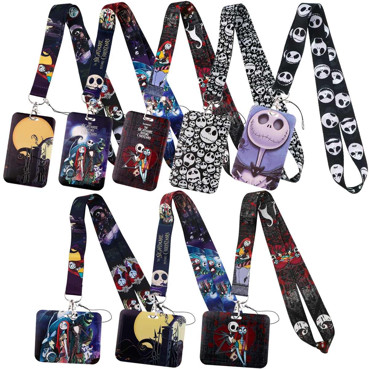 The Nightmare Before Christmas Lanyard Card Holder Neck Strap for key ID Card Badge Holder DIY Hanging Rope Keyring Accessories