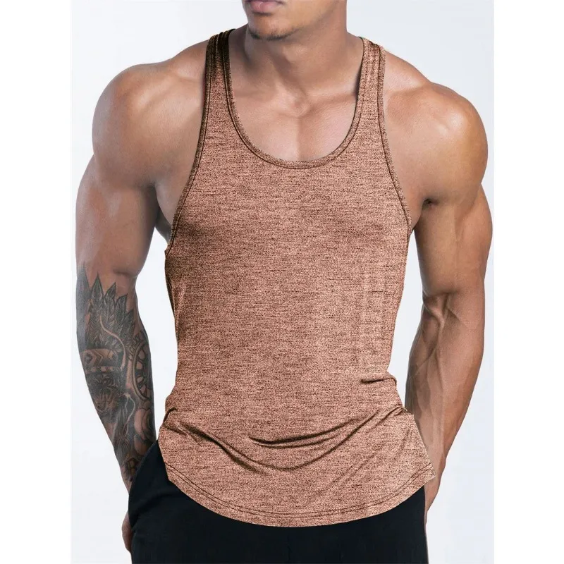 Men's Sports Fitness Tank Top Summer GYM Training  Undershirt Running Basketball Quick Drying Breathable loose Tank Top men tops