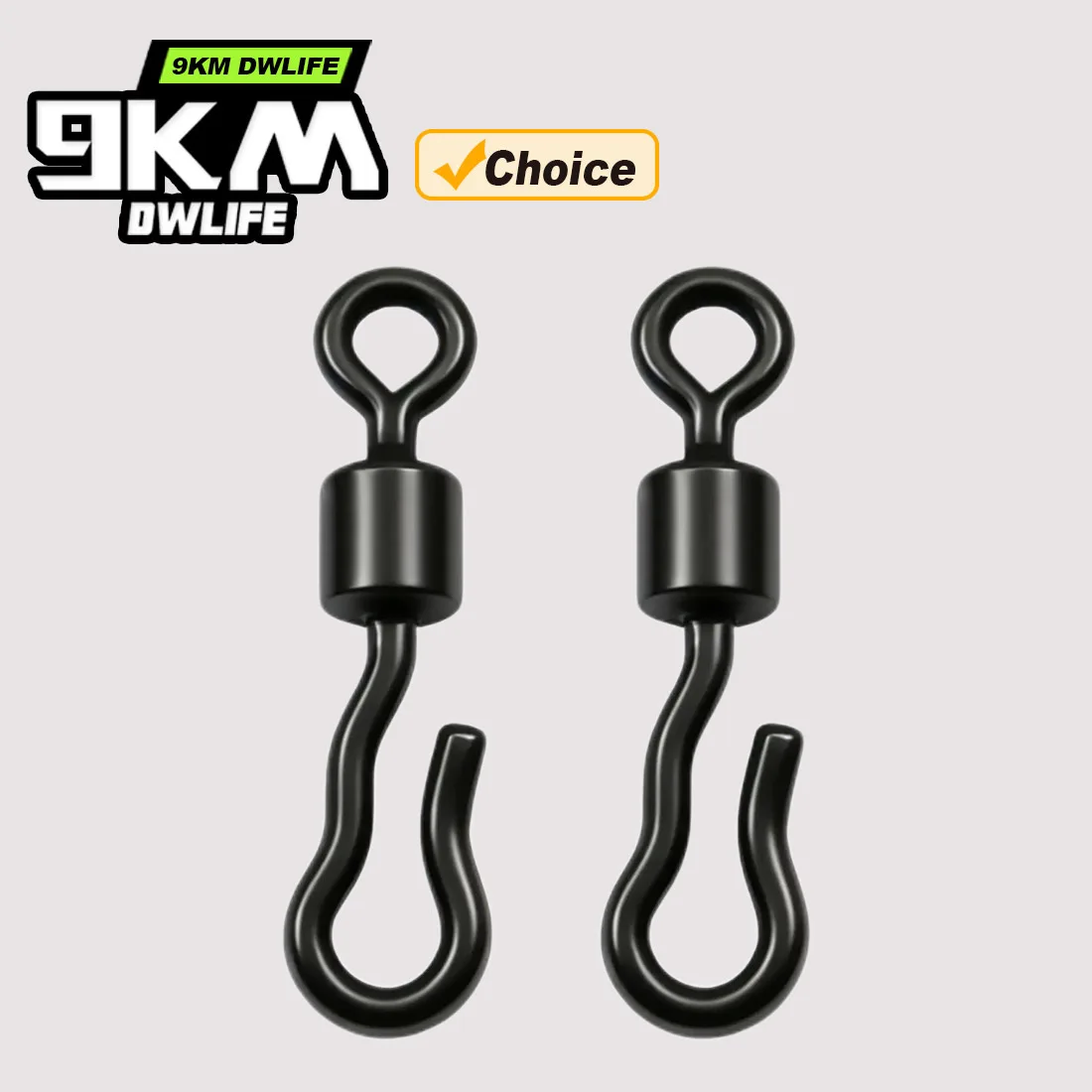 American Snap Swivel 9KM – Negro mate con rodamiento para carpa - imagen 5