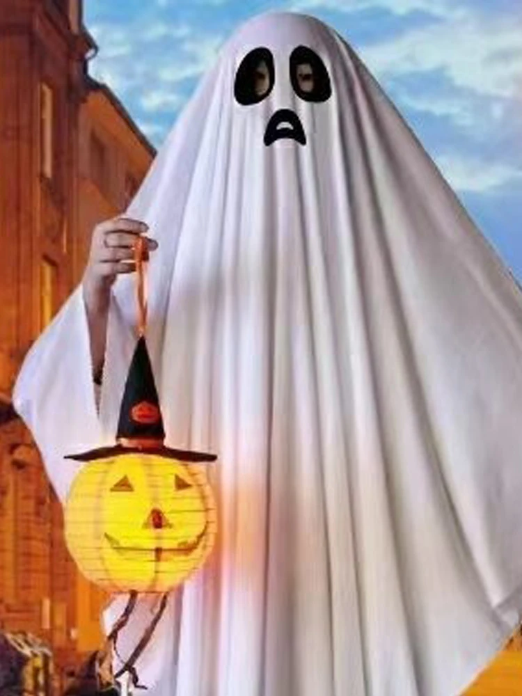 Halloween Geist Kostüm Kinder Erwachsene Maskerade Geist Cape Urlaub Lustige Dress Up Cosplay Familie Bühne Horror Dekoration