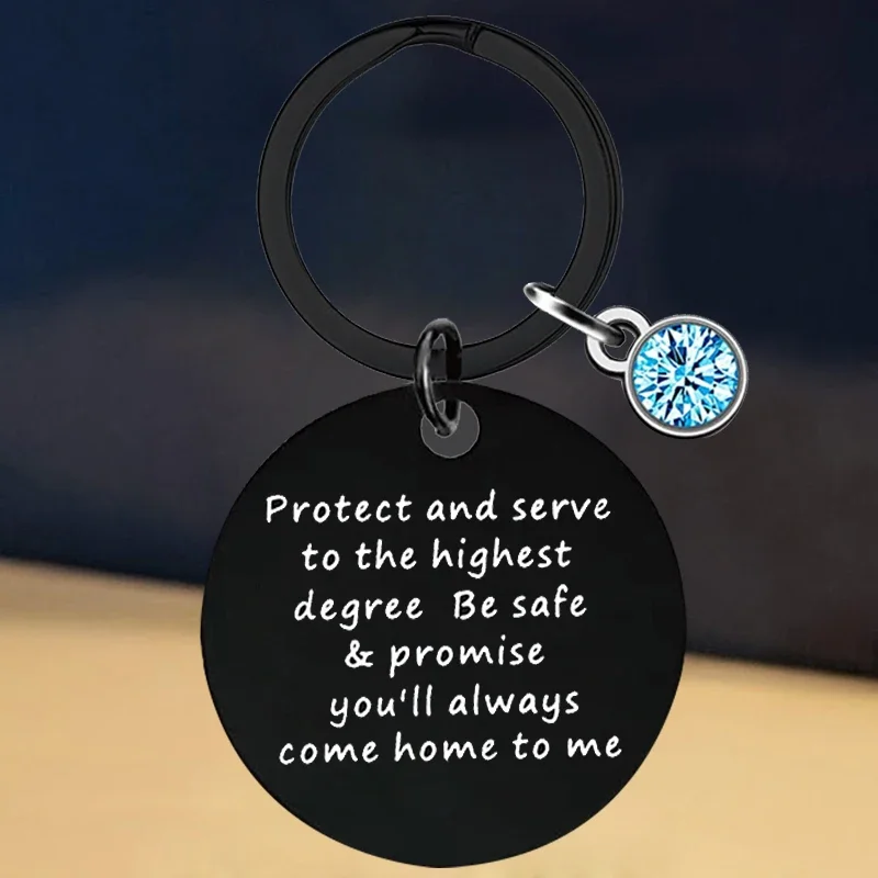 New Police Officer Gift Keychain Protect And Serve Be Safe And Come Home To Me Key Rings Cop Gift For husband