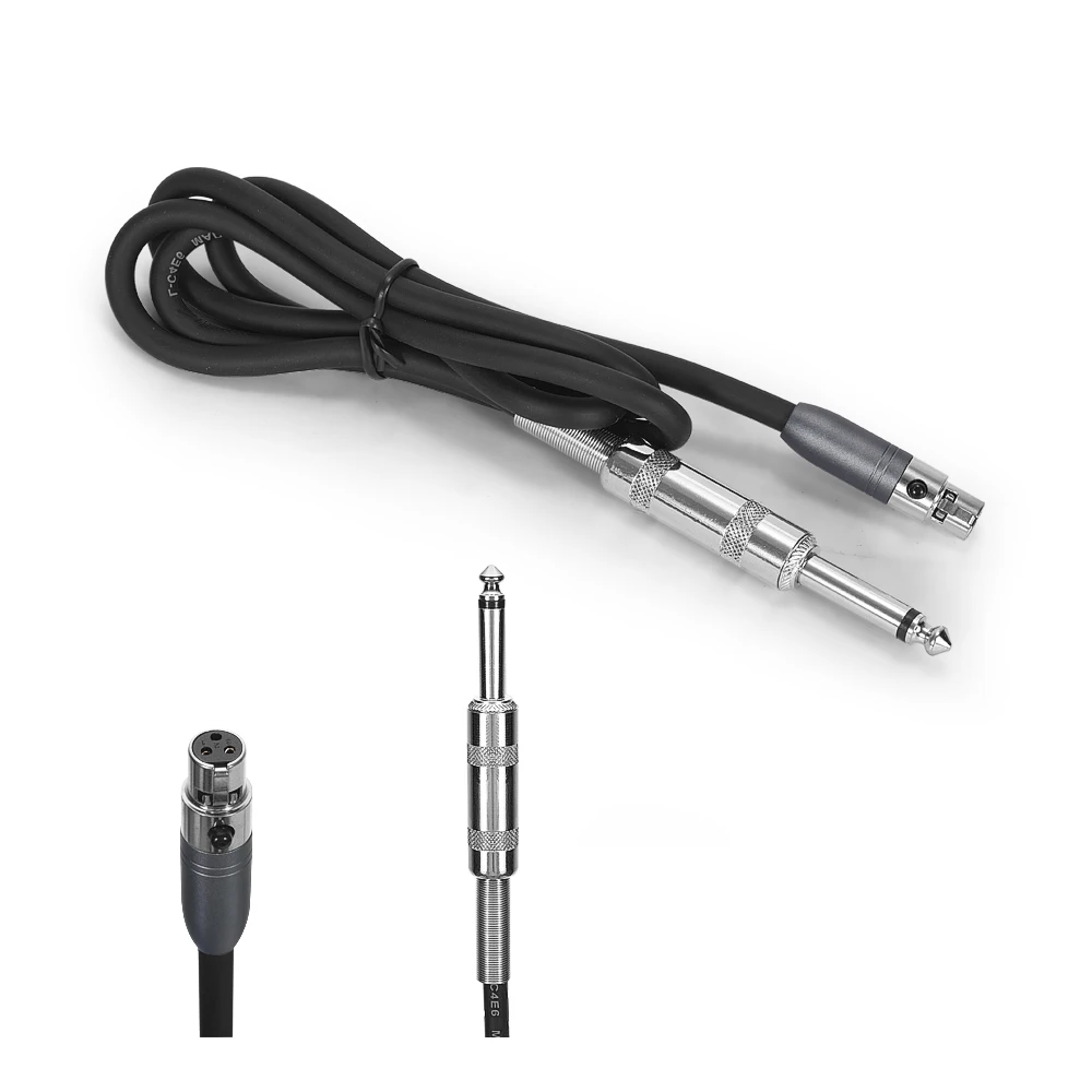 Iiimymic Guitar Bass Cable Instrument Mini 3Pin XLR TA3F to 1/4 6.5mm 6.35mm for AKG Samson Bodypack Transmitter