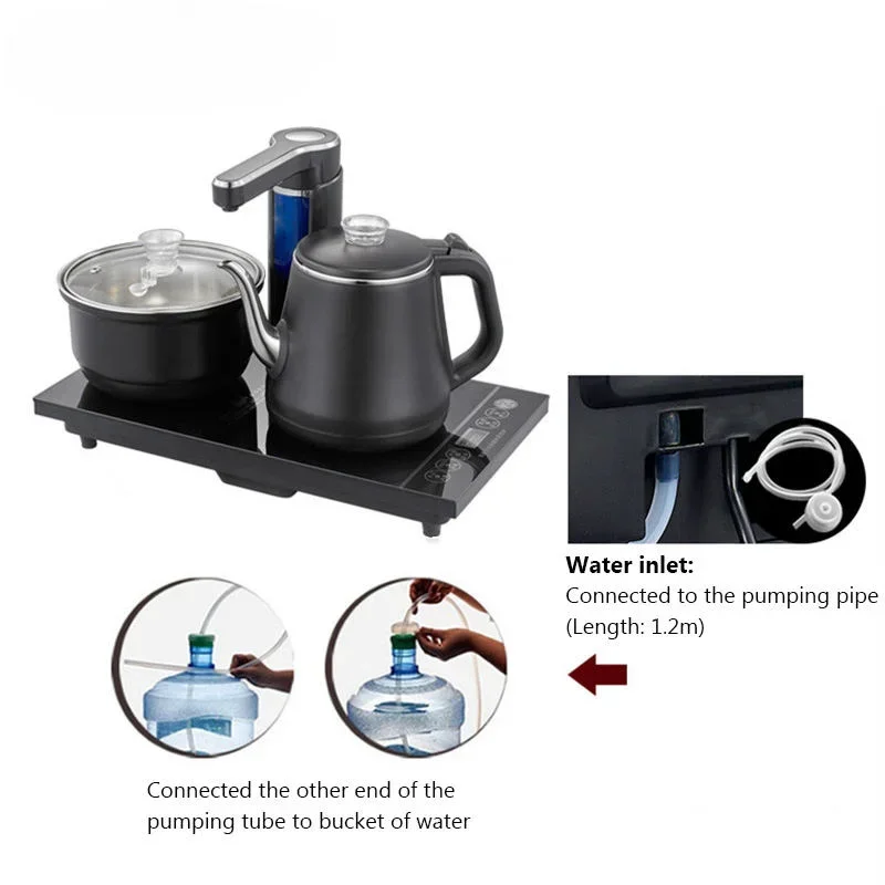 110V 220V Electric Kettle household Tea Pot Set Automatic Pump water 1L Capacity Stainless steel Kettle Safety Auto-off Function