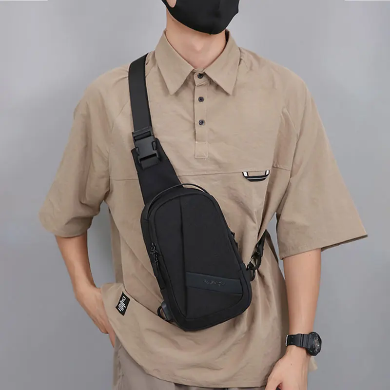 1pc New Business Men\'s Chest Bag Lightweight Simple Fashion Crossbody Bag Outdoor Commuter Shoulder Bag