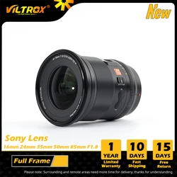 VILTROX 16mm 24mm 35mm 50mm F1.8 dla pełnej ramki Sony E obiektyw duża przysłona bardzo szeroki kąt automatyczne ustawianie ostrości Sony E zamontować obiektyw aparatu