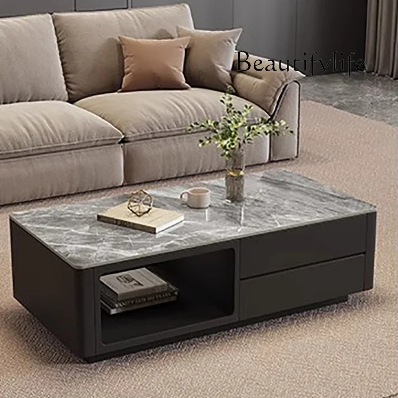 

CY Nordic Style With Storage Coffee Table Rectangle Design Minimalist Cool Coffee Table Living Room Trendy Table De Salon