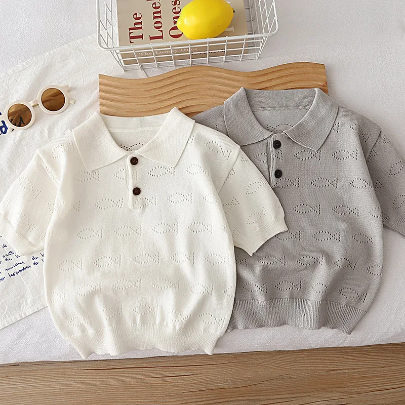 

Boys Polo Shirts Summer Children's Clothes Casual T-shirts For Baby Boy Thin Knitted Tops Outerwear Kids T-shirt Outfits Toddler