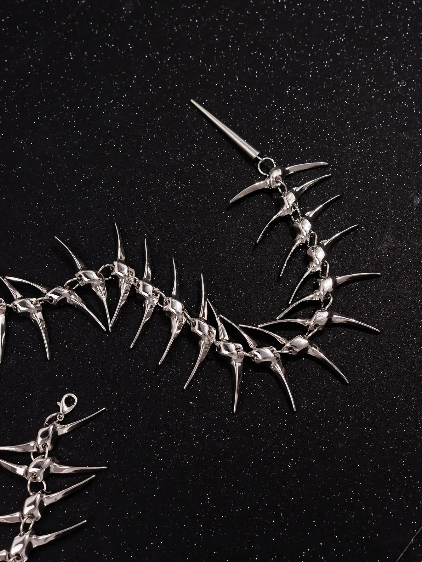 قلادة نسائية من سبيكة الهيب هوب المتخصصة على شكل هيكل عظمي هيكل عظمي مثالية لحفلات العطلات ملابس يومية على طراز الشارع جديد #5