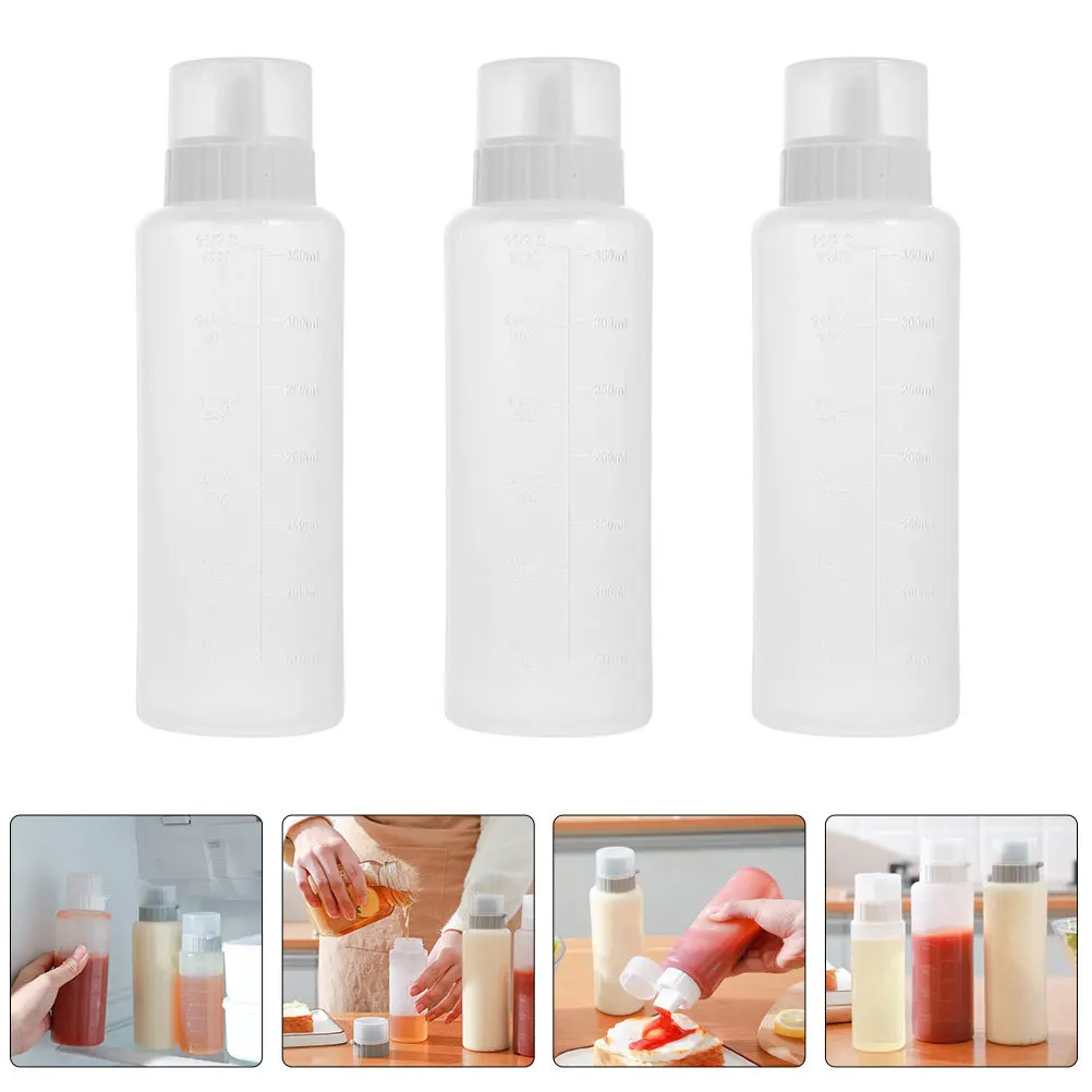 

3Pcs Salad Sauce Squeeze Bottles Kitchen Condiment Storage Bottles Food Grade Portable Reusable Easy Clean Kitchen Sauce Bottle