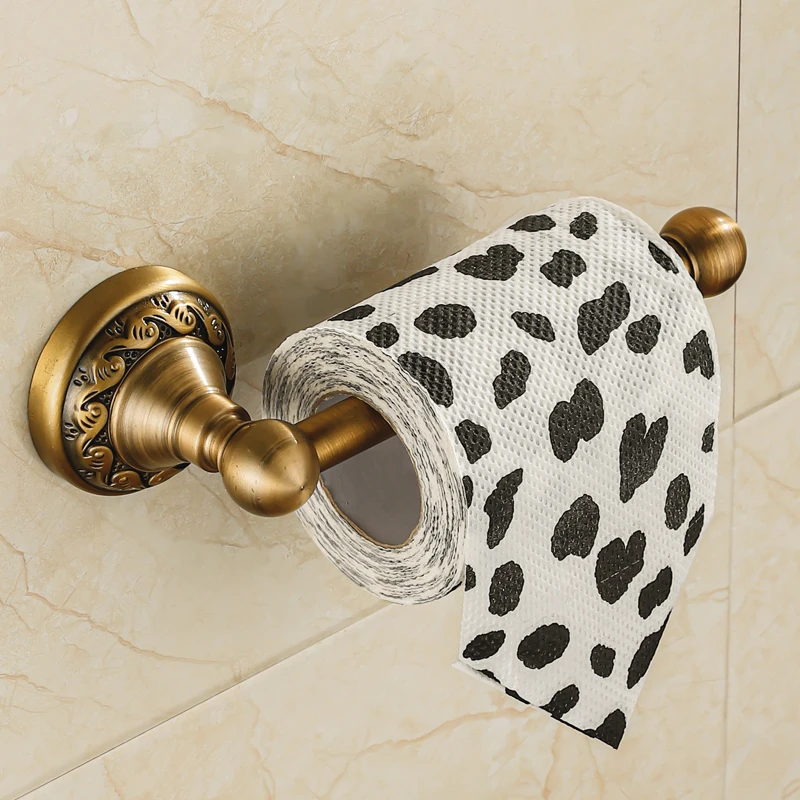 Toilet Paper Holder Wall Mounted Vintage Classic Bathroom  Antique Brass Roll Tissue Box Bathroom Accessories YT-13992