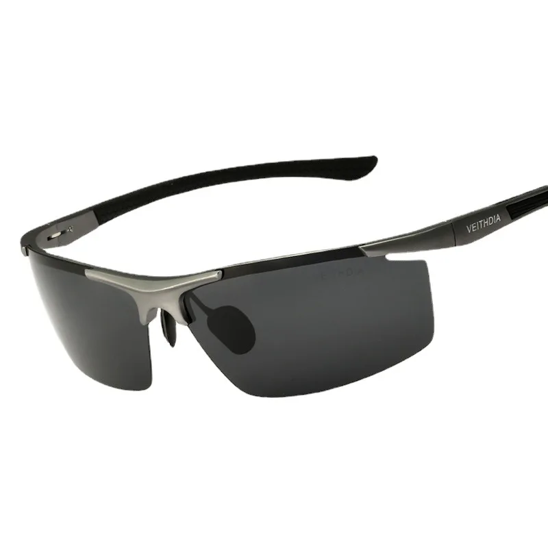 Xiaomi Mjia Kính Mát Nam Anti-UV400 Lái Xe Du Lịch Vuông Nhôm Hợp Kim Magiê Nửa Gọng Kính Phân Cực Đi Xe Đạp Kính 6588