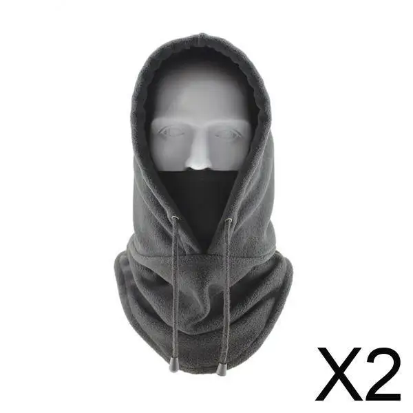 

Winter Warm Hooded Hat Polar Fleece Neck Gaiter Windproof Face Cover for Fishing Hiking Camping